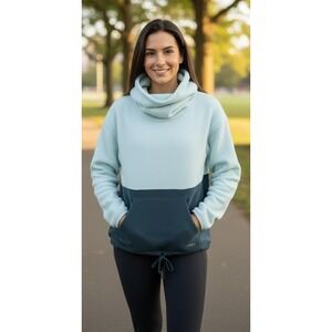 Carve Designs Pullover Fleece Cowl Neck Sweatshirt Drawstring Colorblock Sz 2X?